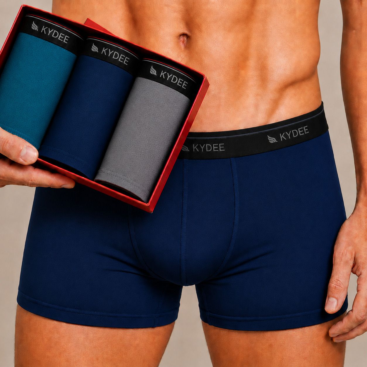 kydee Pack of 3 Solid Men Trunk-picture-5