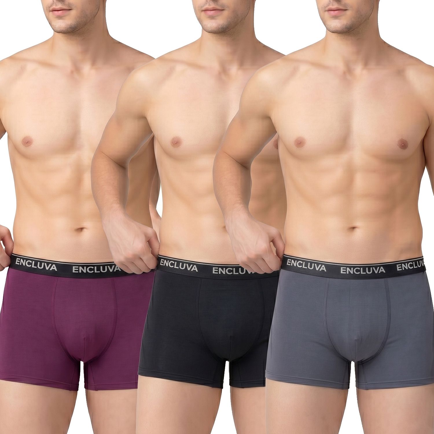 encluva Pack of 3 Solid Men Trunk-picture-24