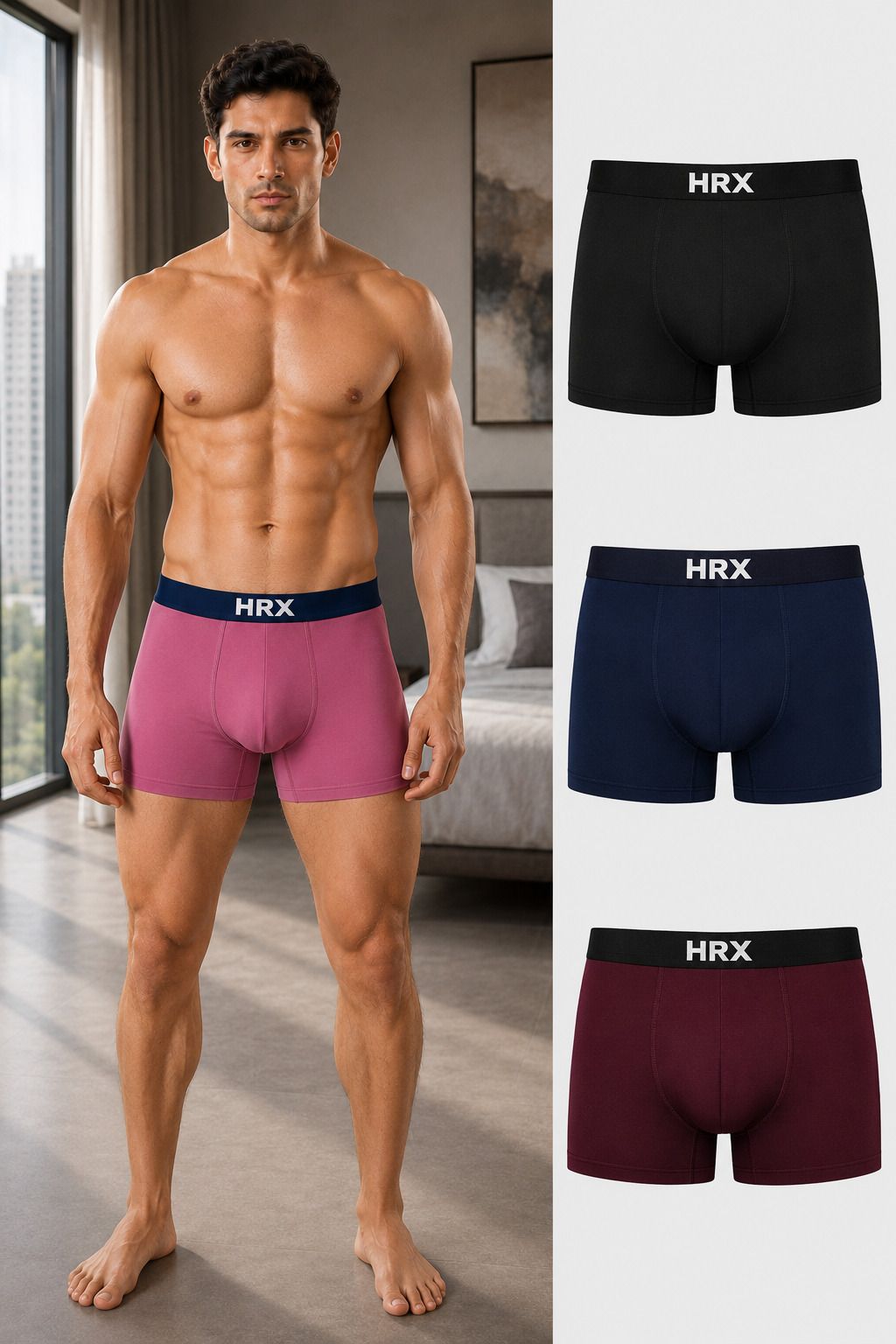 hrx by hrithik roshan Pack of 4 Solid Men Trunk-picture-11
