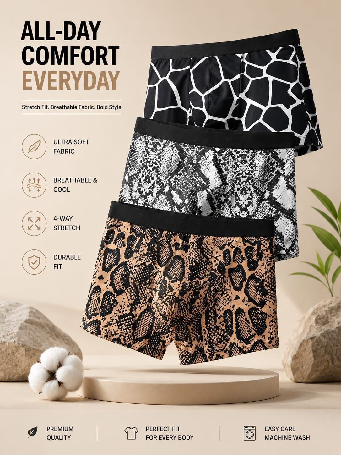 auracrew Pack of 3 Animal Print Men Brief-picture-20