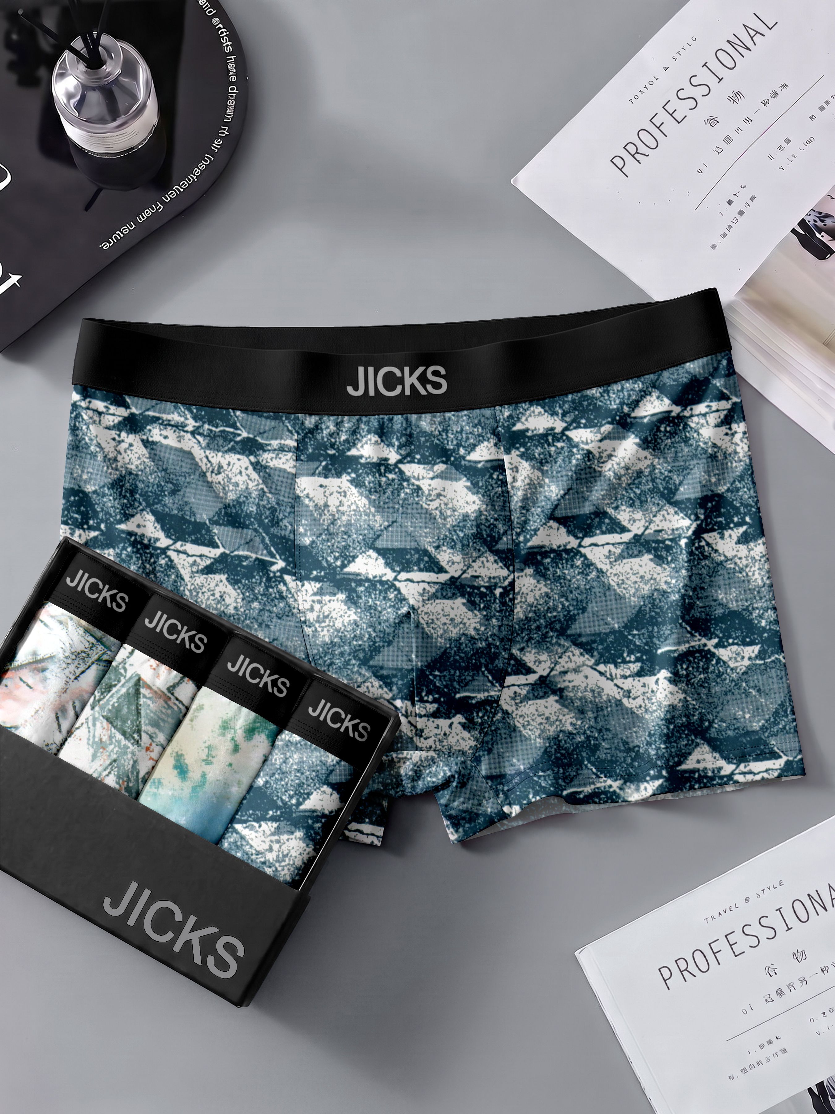 jicks Pack of 4 Geometric Print Men Trunk-picture-36