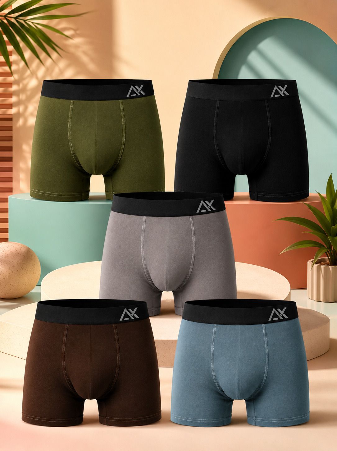 aaoxx Pack of 5 Solid Men Trunk-picture-15