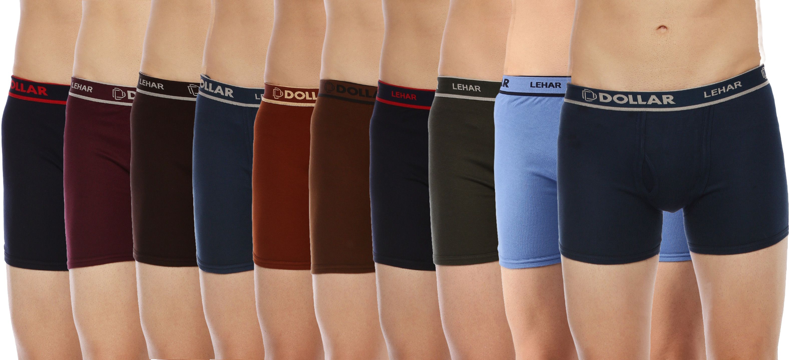 Pack of 10 Dollar Lehar Mens Combed Cotton Trunk - Pack of 10 - Actual Colour May Vary Solid Men Trunk-image-38