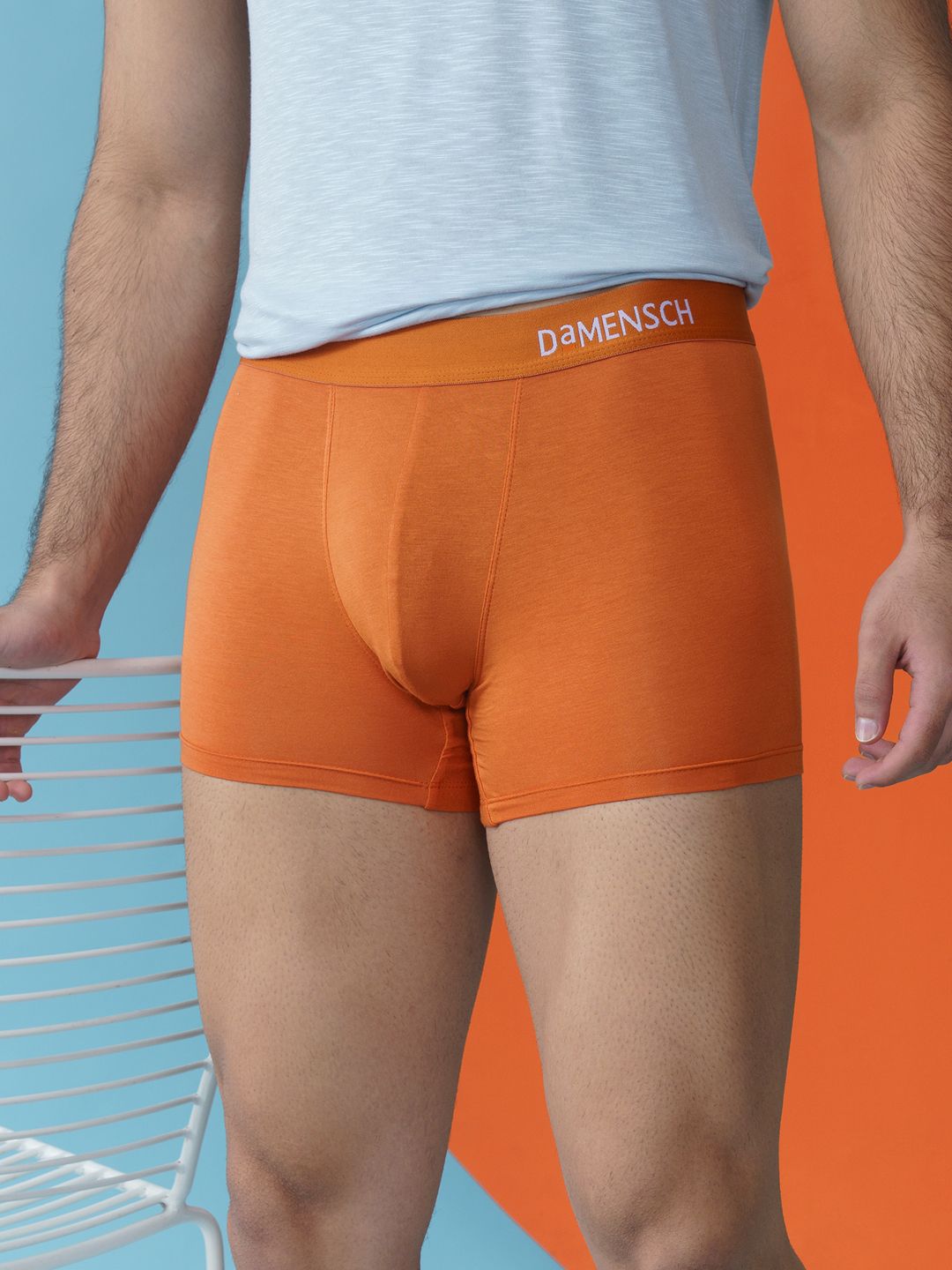 damensch Deo-Soft Micro Modal Orange Solid Men Trunk-picture-17