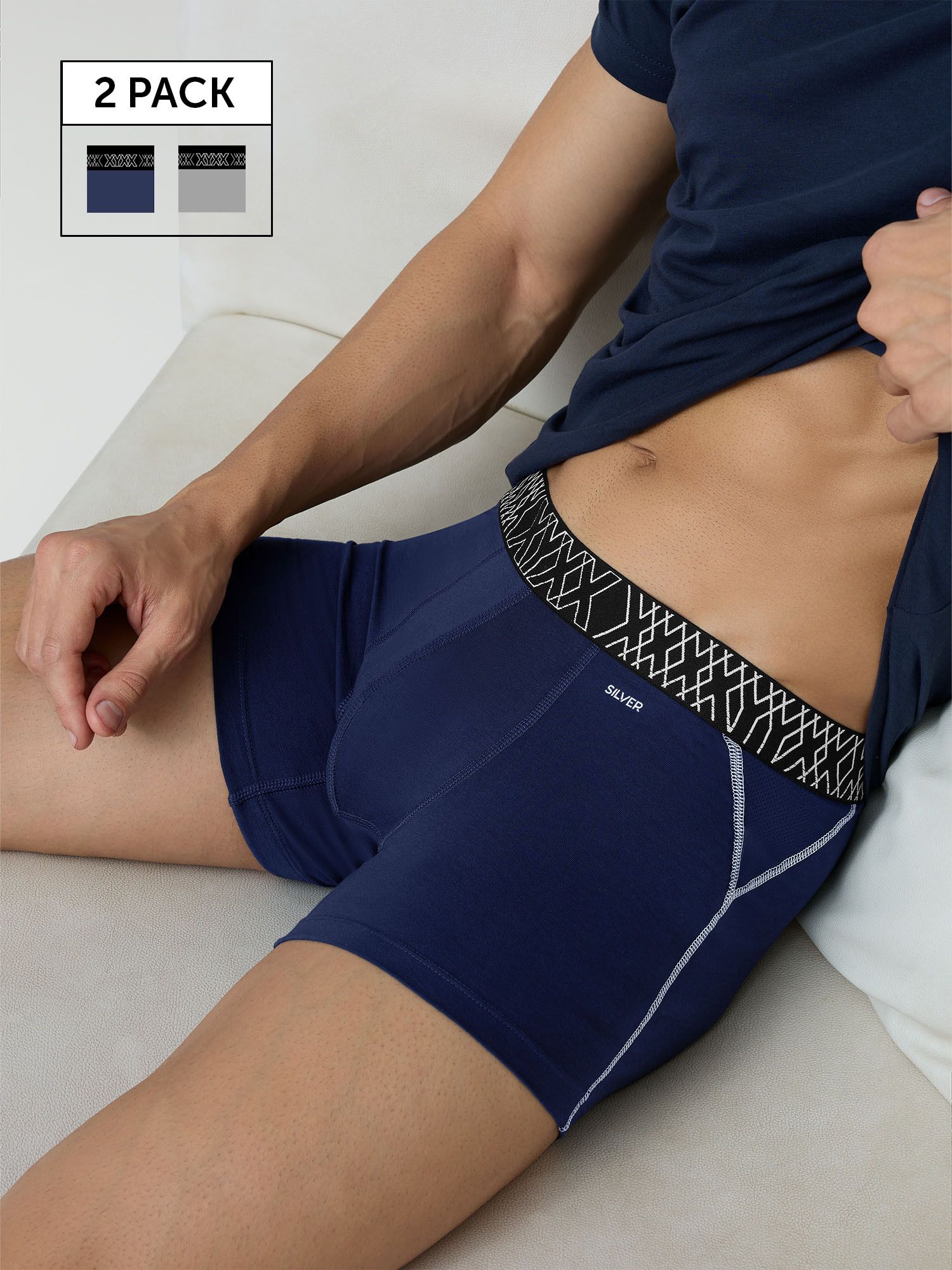 xyxx Pack of 2 Odour-free comfort Cotton SPRINT Underwear Solid Men Trunk-picture-13
