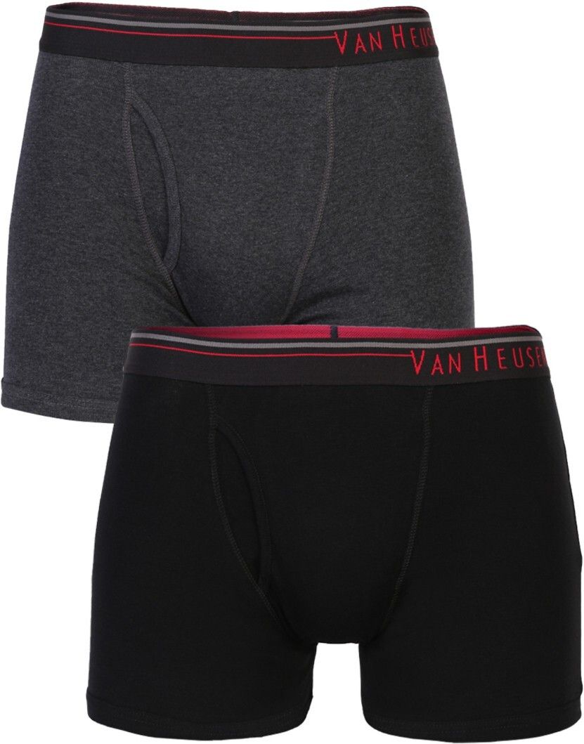 van heusen Men Black Pack of 2 Solid Antibacterial Colour Fresh Boxer Briefs Solid Men Trunk-picture-17