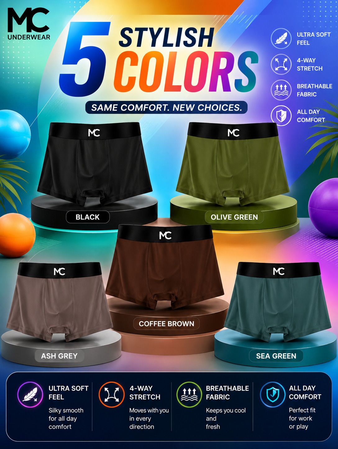 mokichi Pack of 5 Solid Men Brief-picture-24