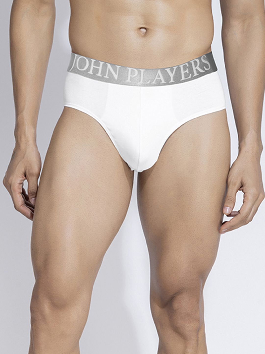 john players Contoured Crotch Cotton Fabric (White) Solid Men Brief-picture-22