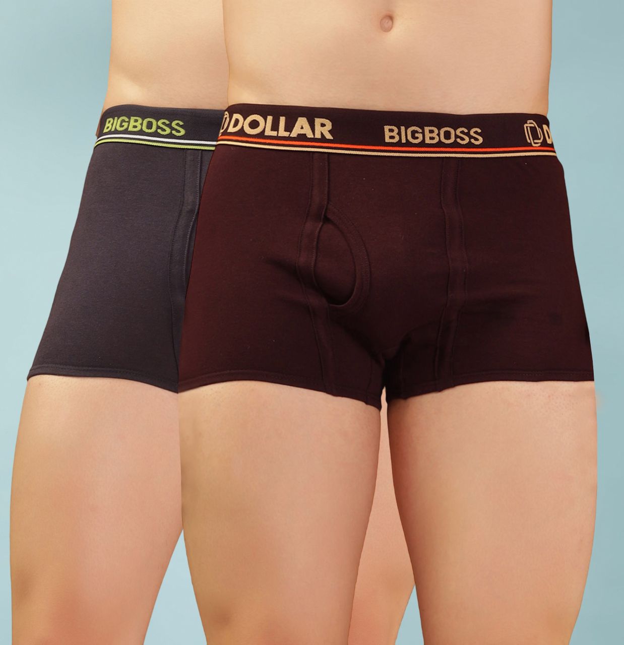 Pack of 3 Combed Cotton Double Pouch Support Solid Men Trunk