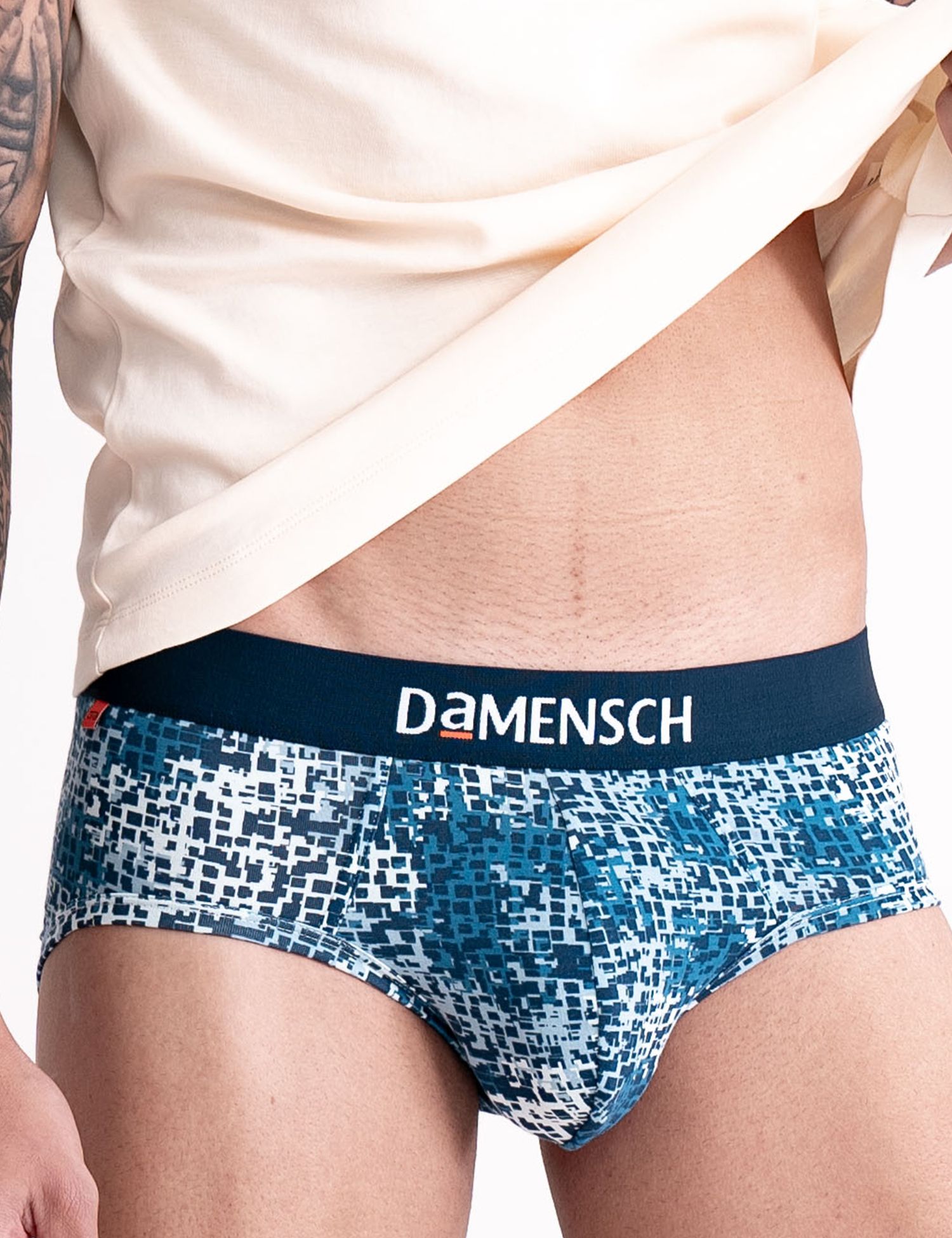 Deo-Cotton Anti-Bacterial Blue Printed Men Brief-image-45