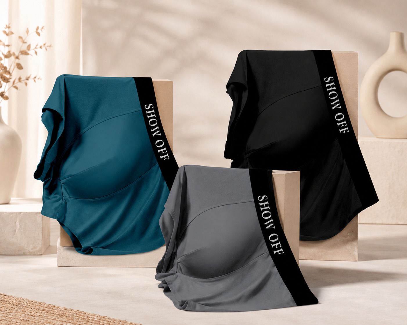 showoff Pack of 3 Solid Men Trunk-picture-13
