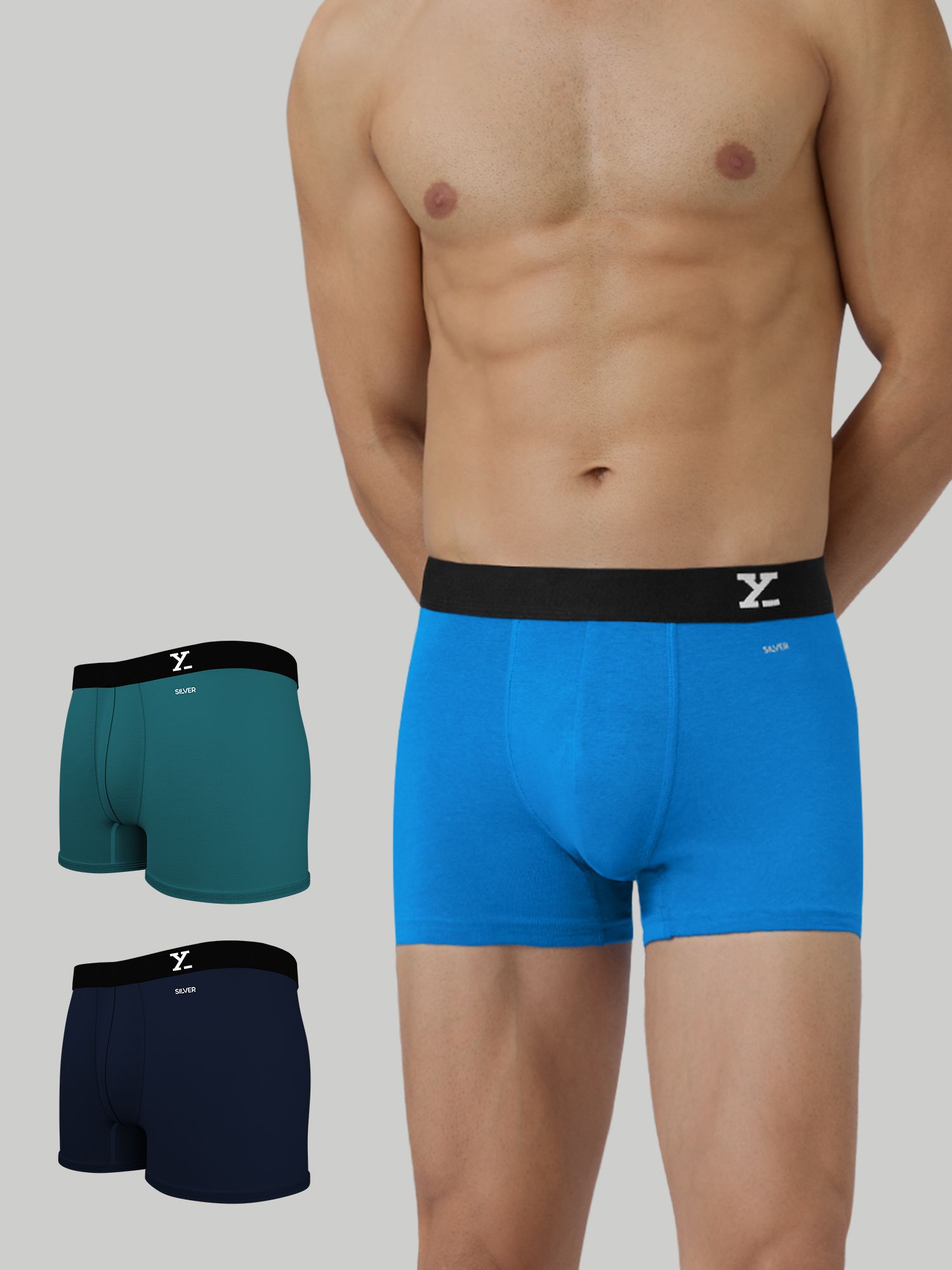 xyxx Pack of 3 Aero Anti-bacterial Odour-free cotton Solid Men Trunk-picture-10