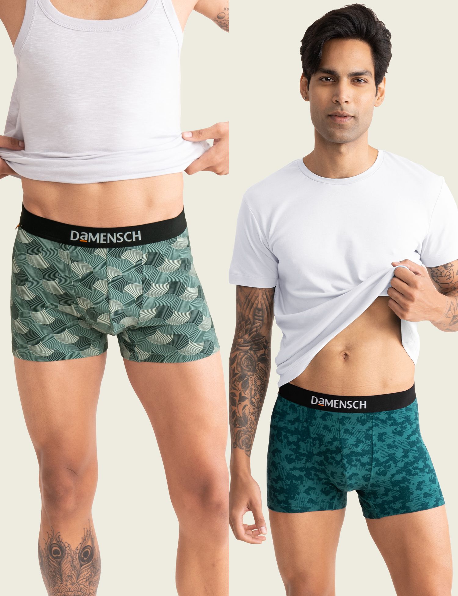Pack of 2 Combed Cotton Stretch Anti-Bacterial Printed Men Trunk-image-47