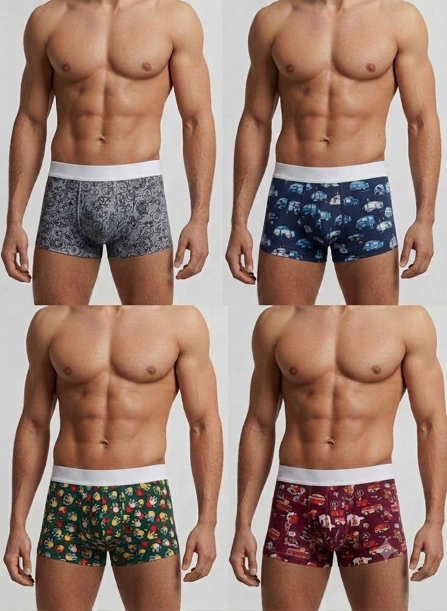 ck innerwear Pack of 4 Printed, Geometric Print, Graphic Print Men Brief-picture-21