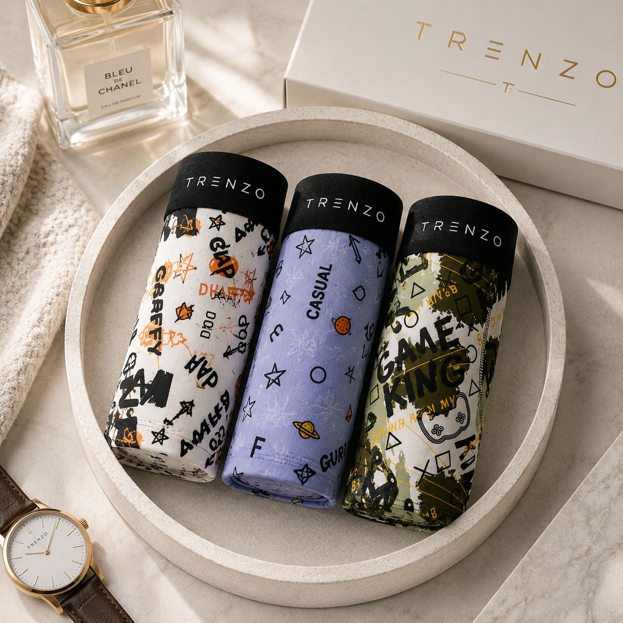trenzo Pack of 3 Graphic Print Men Trunk-picture-39