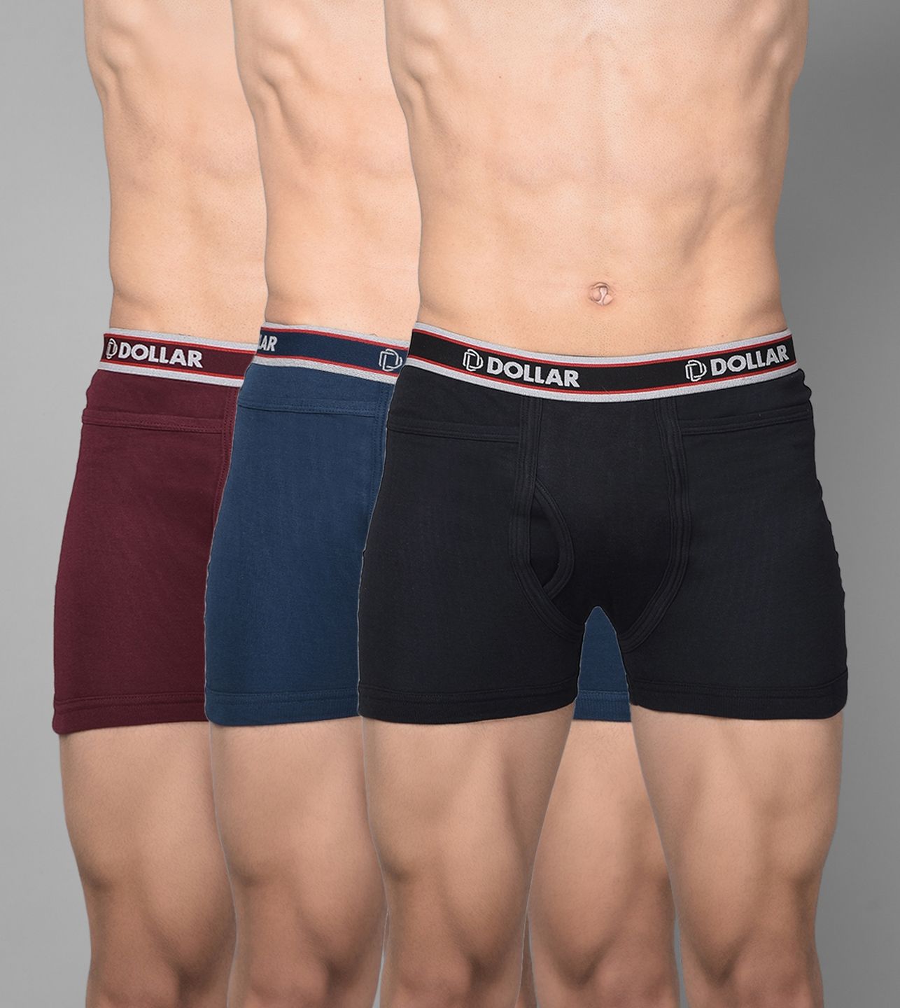 dollarbigboss Pack of 3 Combed Cotton Intrerlock Pocket Solid Men Trunk-picture-21