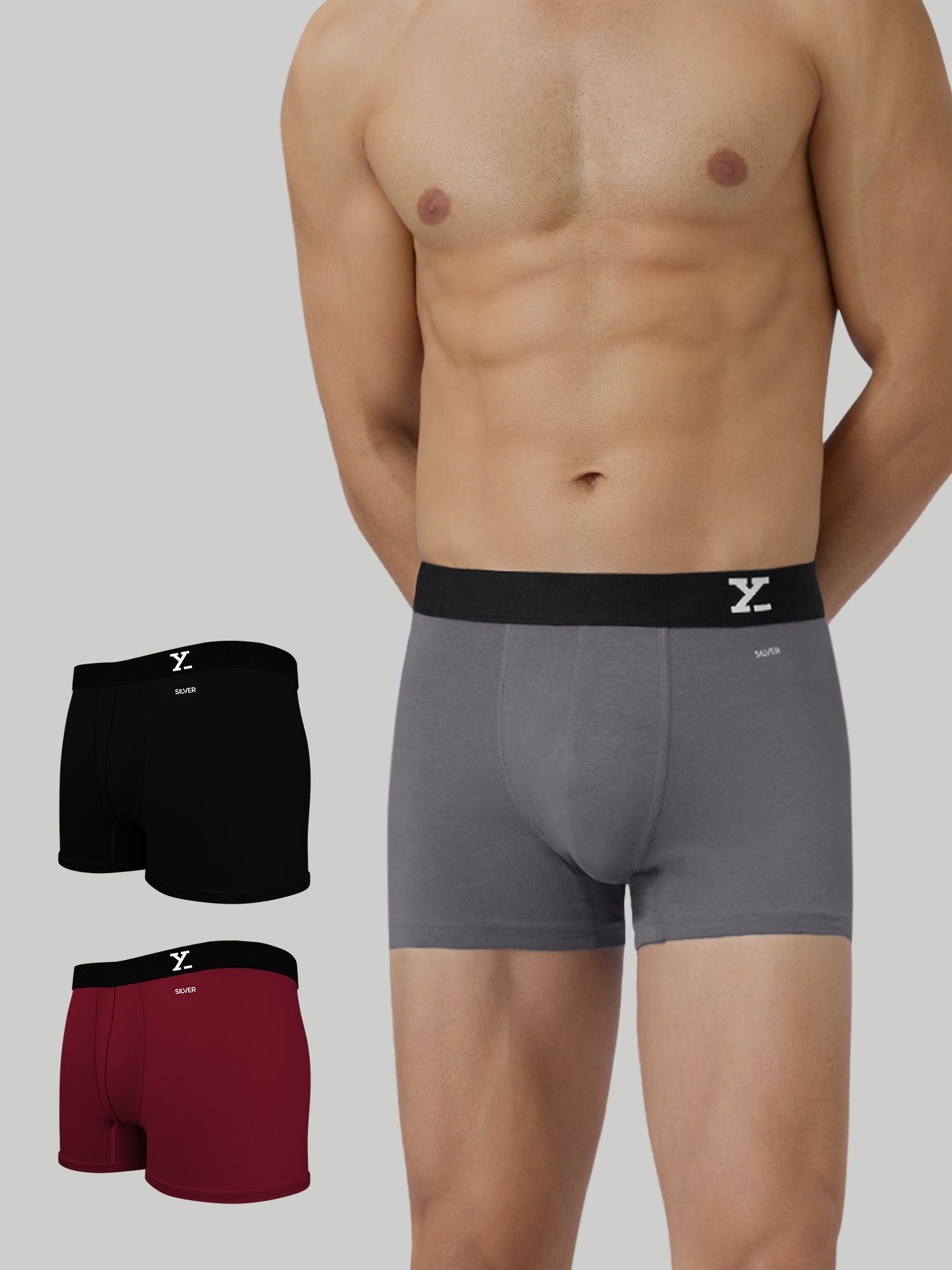 xyxx Pack of 3 Aero Anti-bacterial Odour-free cotton Solid Men Trunk-picture-20