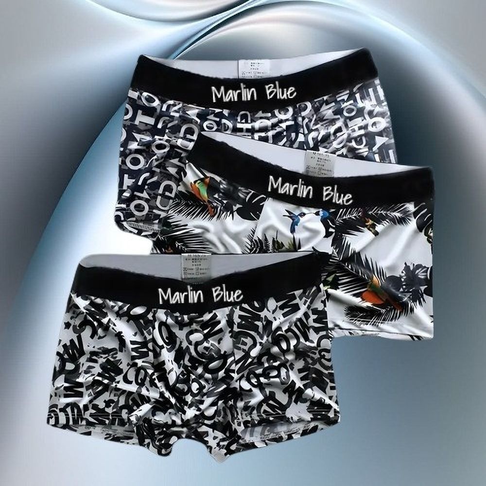 marlin blue Pack of 3 Camouflage, Floral Print, Graphic Print Men Brief-picture-21