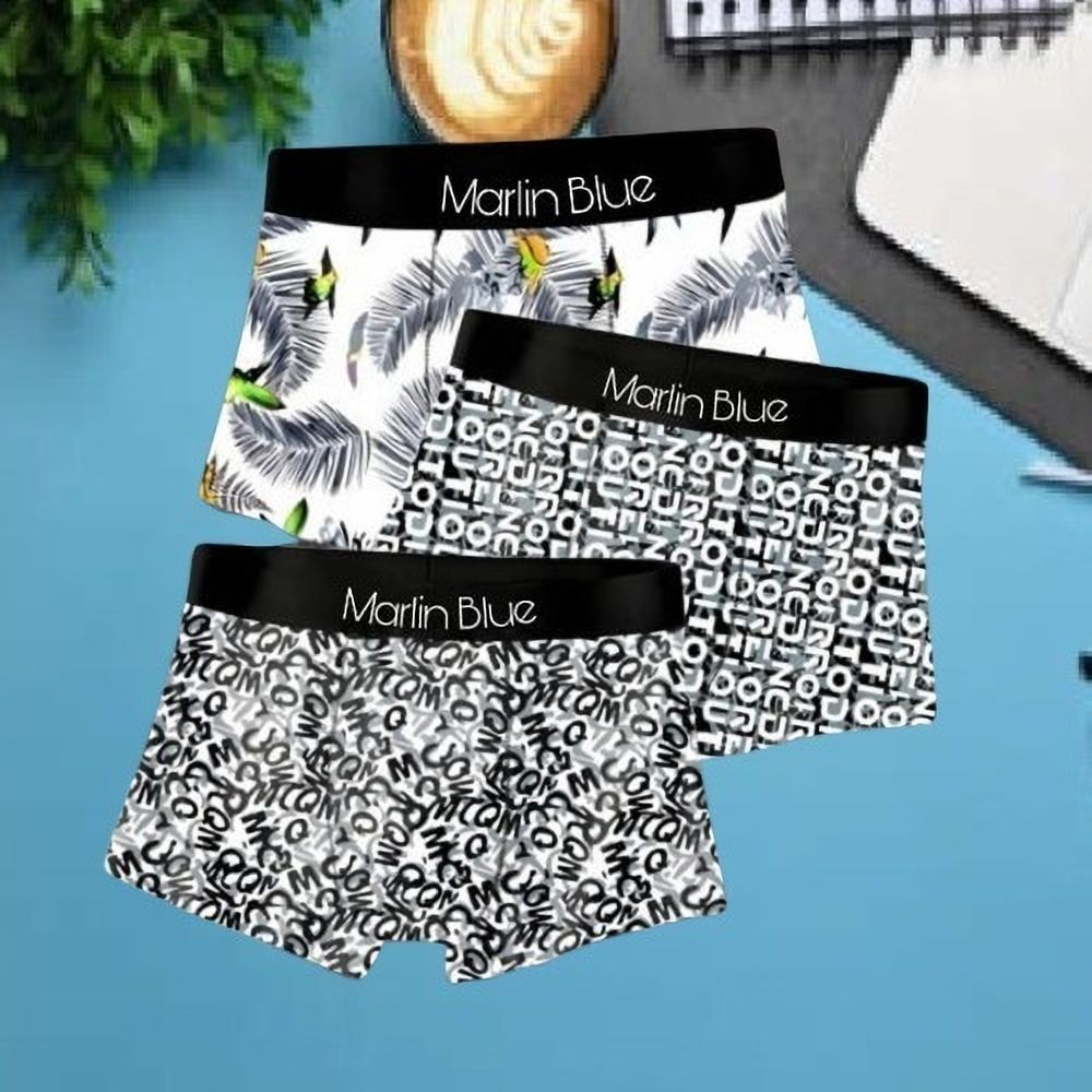 marlin blue Pack of 3 Camouflage, Floral Print, Geometric Print, Colorblock, Graphic Print Men Brief-picture-15