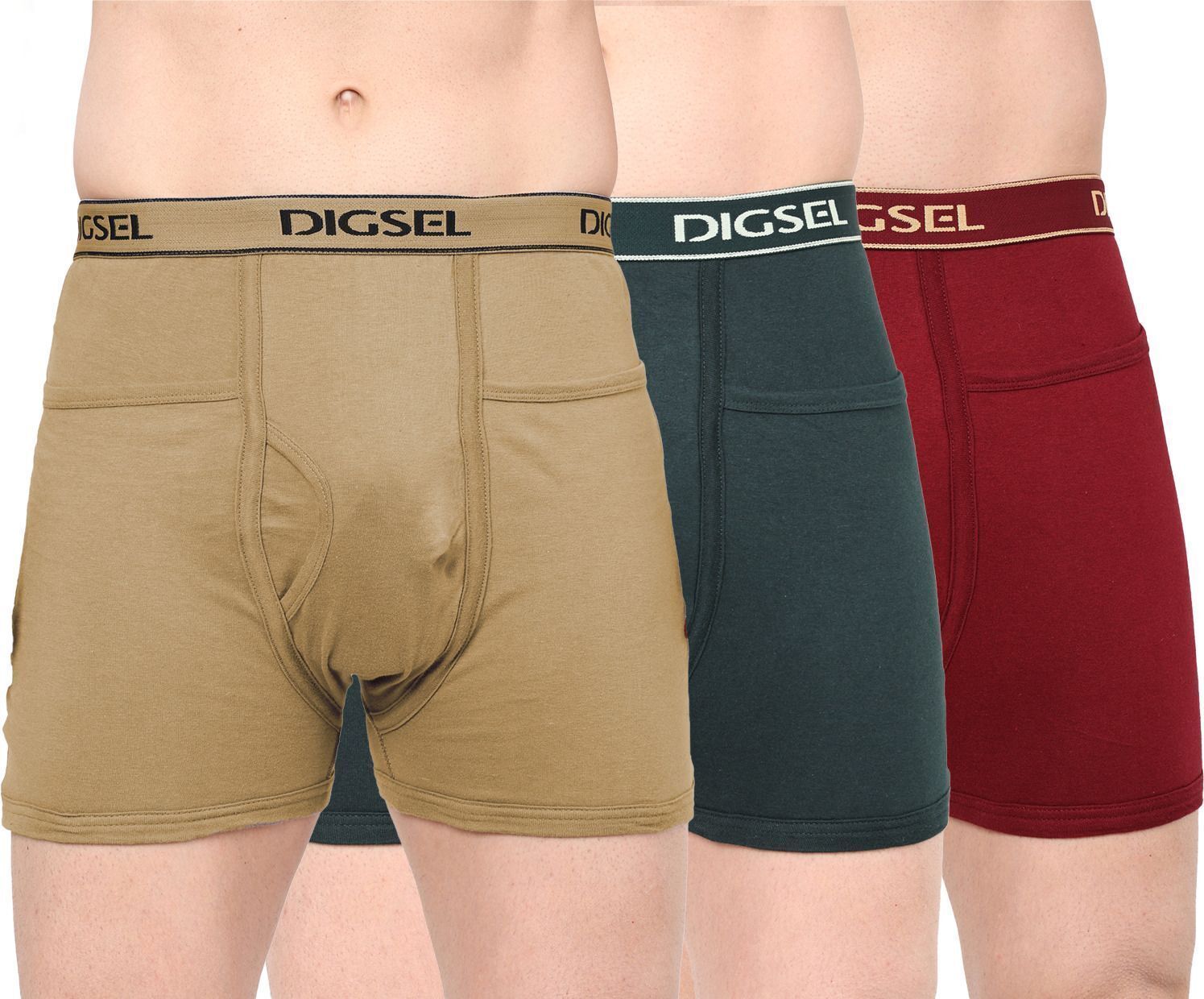 digsel cottons Pack of 3 Solid Men Trunk-picture-3