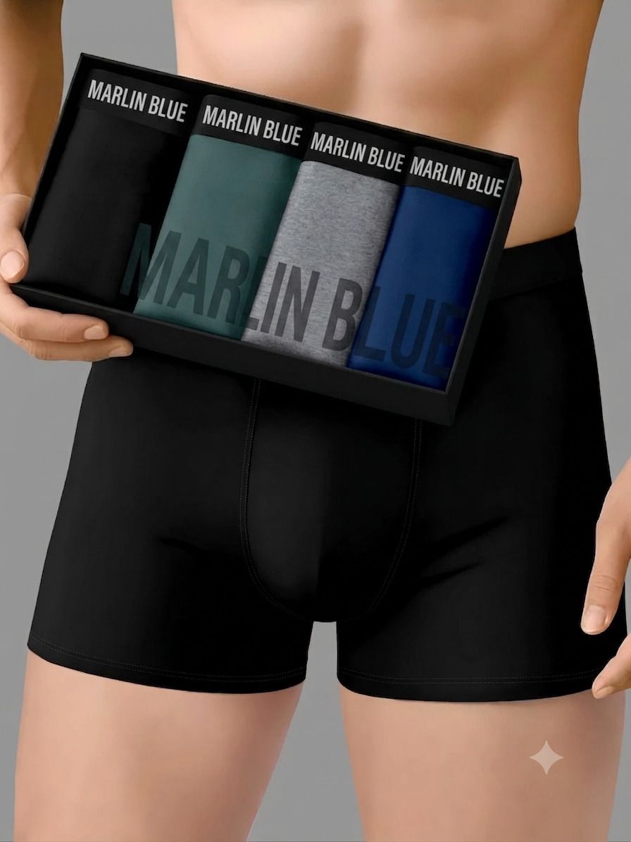 marlin blue Pack of 4 Solid Men Trunk-picture-14