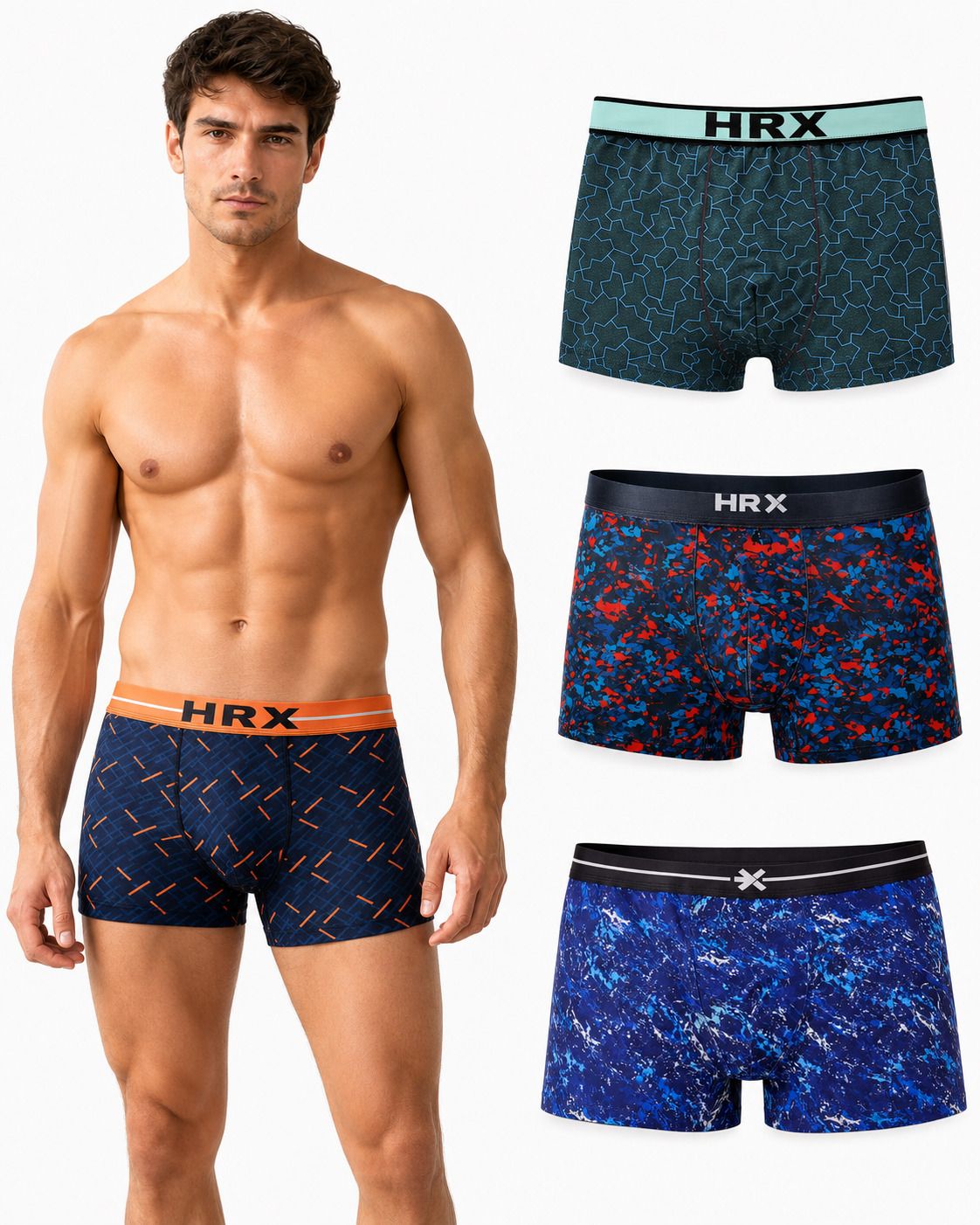 hrx by hrithik roshan Pack of 4 Printed Men Trunk-picture-43