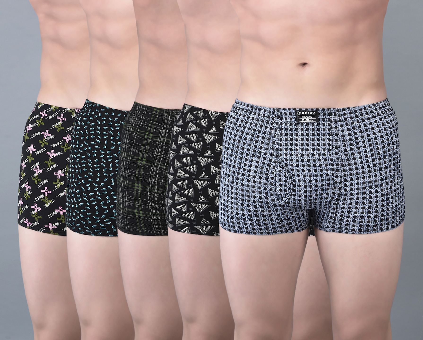 dollarbigboss Pack of 5 Soft Combed Cotton Printed Men Trunk-picture-25