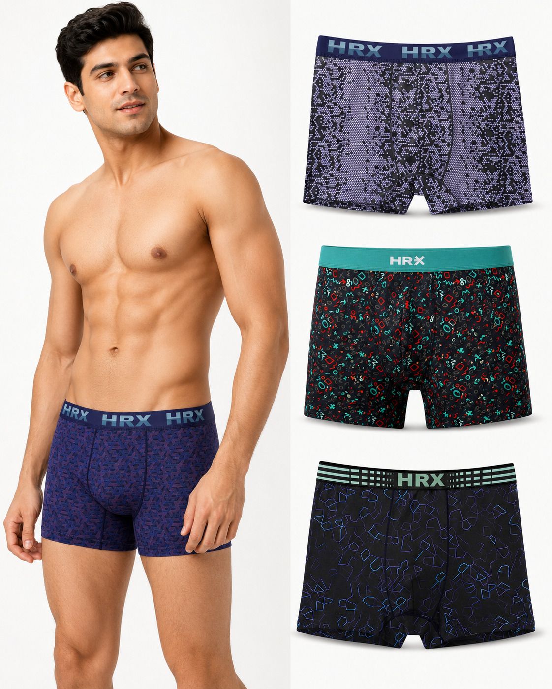 hrx by hrithik roshan Pack of 4 Printed Men Trunk-picture-22