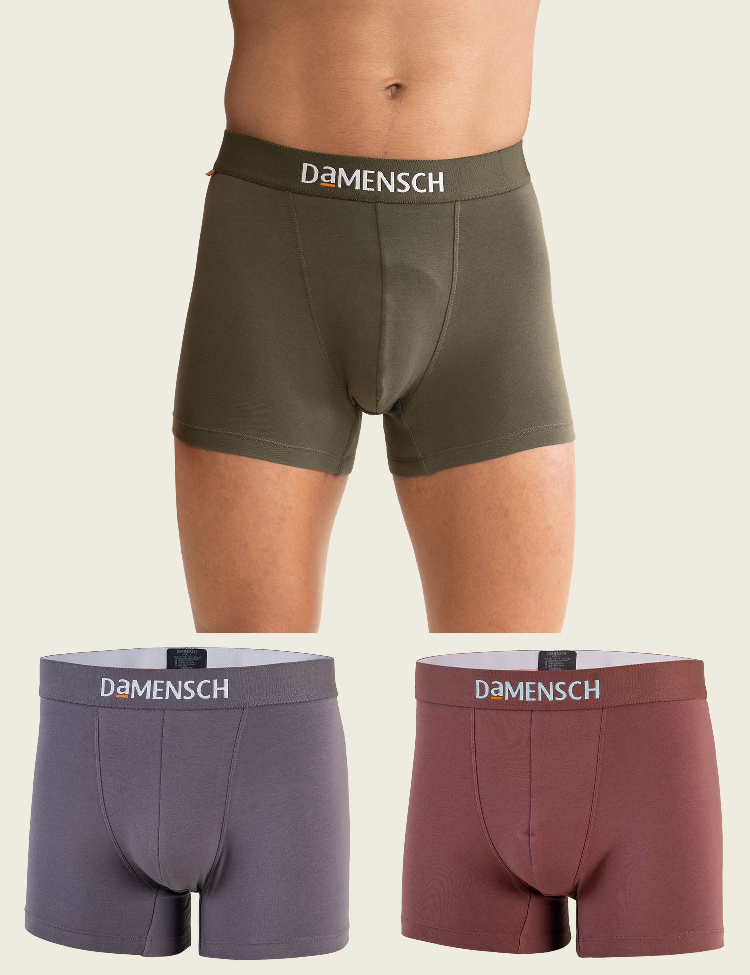 damensch Pack of 3 Combed Cotton Stretch Anti-Bacterial Solid Men Trunk-picture-27