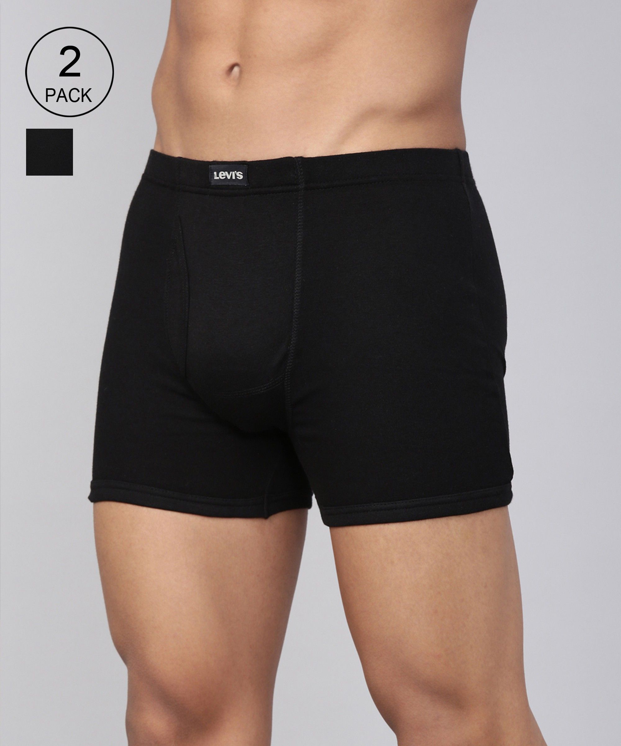 levi's Pack of 2 Contoured Double Pouch, Tag Free & Smartskin Technology Style# 010 Comfort Solid Men Trunk-picture-10