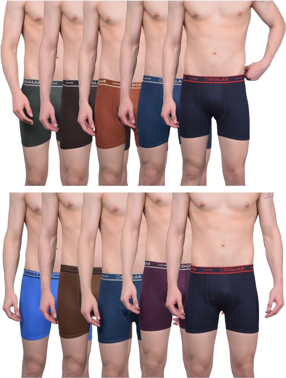 Pack of 10 Dollar Lehar Mens Combed Cotton Trunk - Pack of 10 - Actual Colour May Vary Solid Men Trunk-image-4