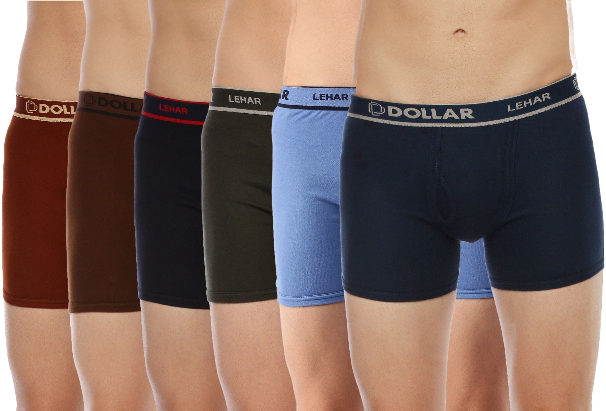 Pack of 6 Dollar Lehar Mens Combed Cotton Trunk - Pack of 6 - Actual Colour May Vary Solid Men Trunk-picture-20