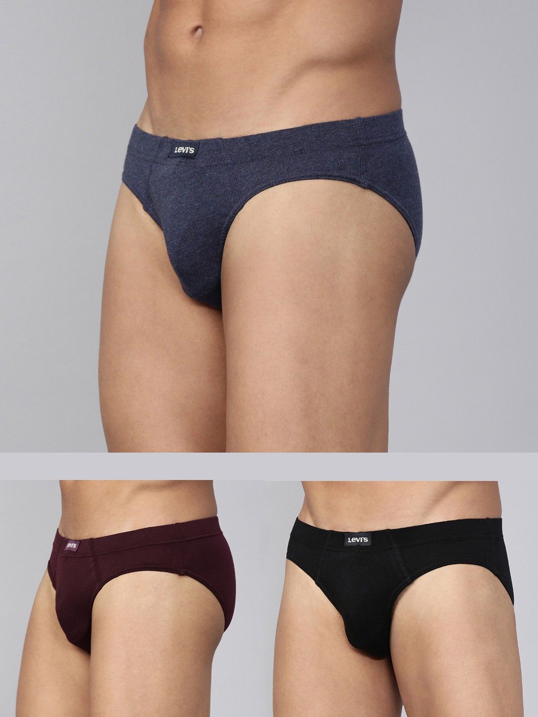 levi's Pack of 3 Contoured Double Pouch, Tag Free & Smartskin Technology Style# 011 Comfort Solid Men Brief-picture-12