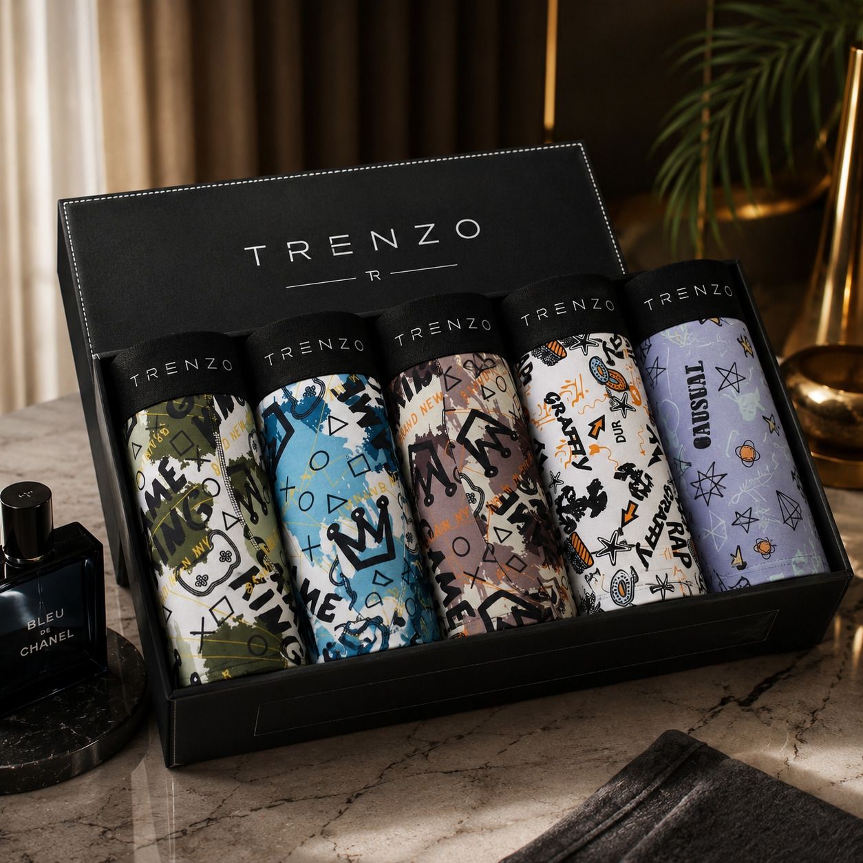 trenzo Pack of 5 Graphic Print Men Trunk-picture-31