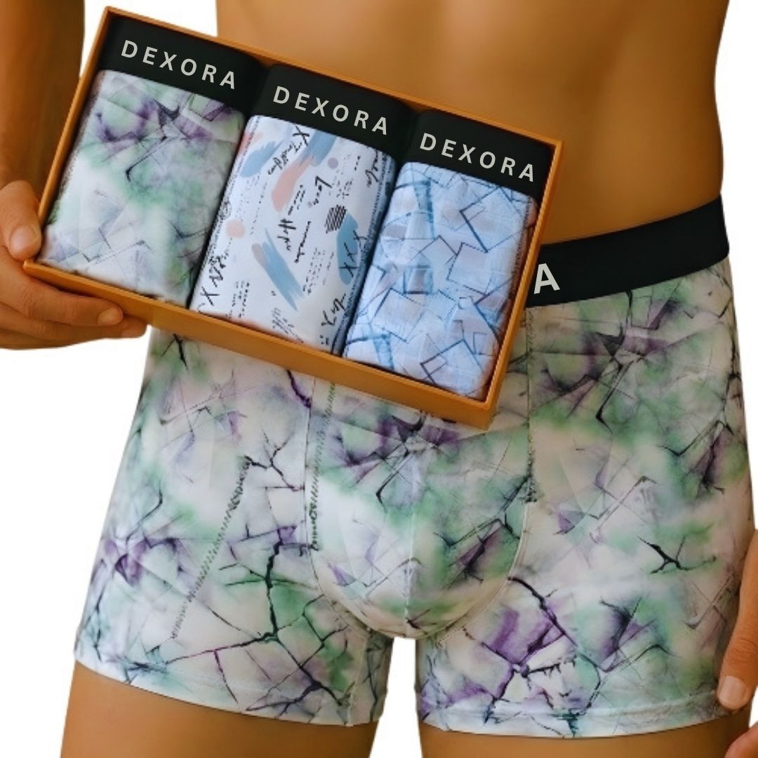 dexora Pack of 3 Printed, Geometric Print Men Trunk-picture-36