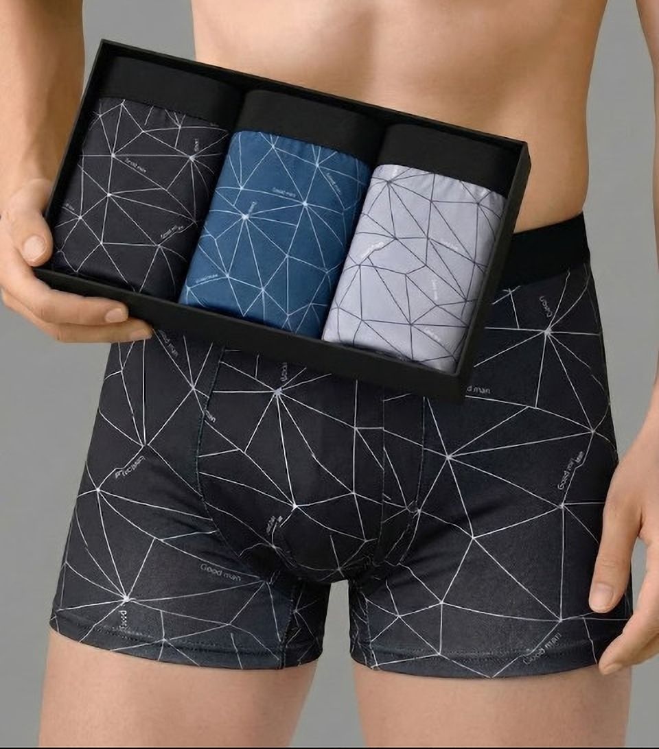 Pack of 3 Floral Print, Geometric Print Men Trunk-image-11
