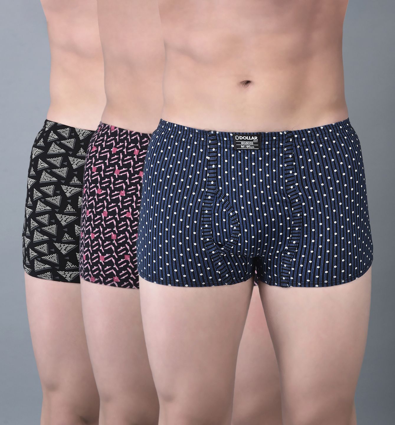dollarbigboss Pack of 3 Soft Combed Cotton Printed Men Trunk-picture-29