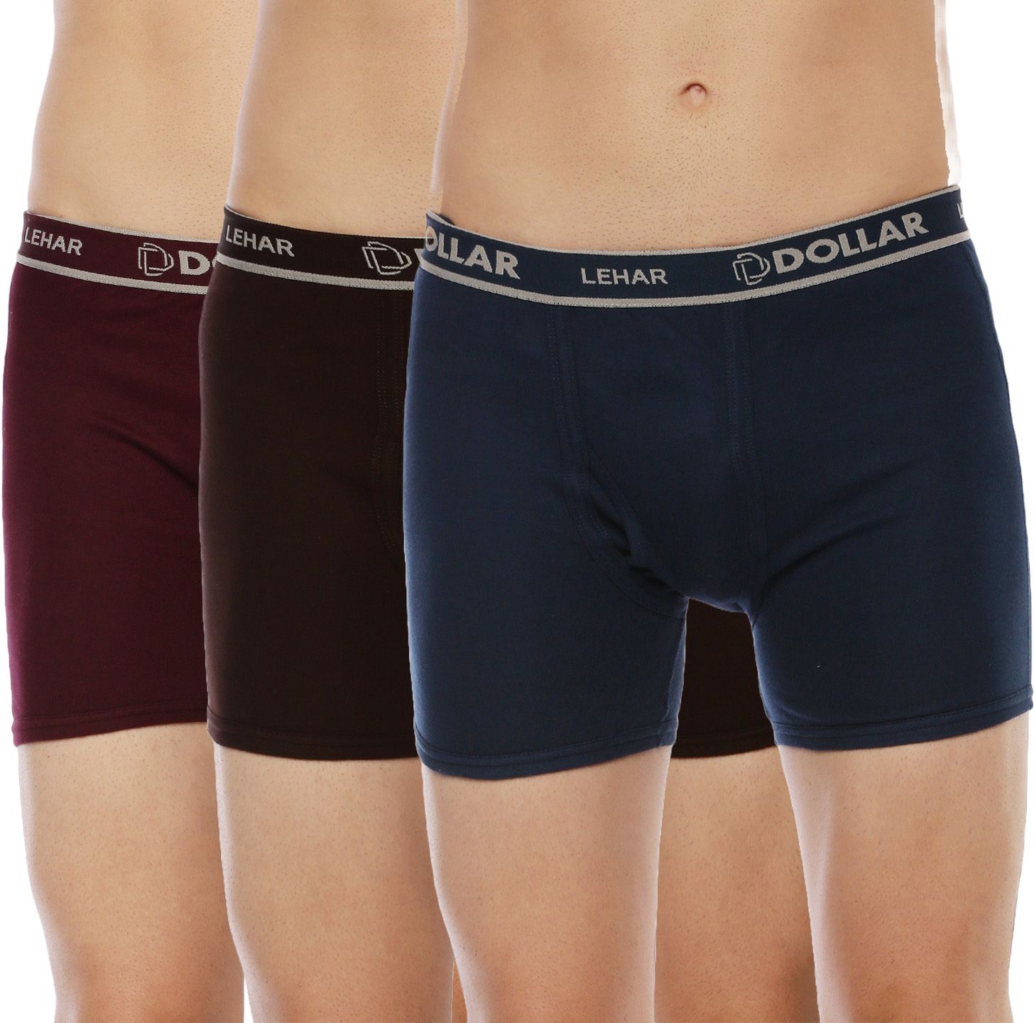 Pack of 3 Dollar Lehar Mens Combed Cotton Trunk - Pack of 3 - Actual Colour May Vary Solid Men Trunk-picture-20