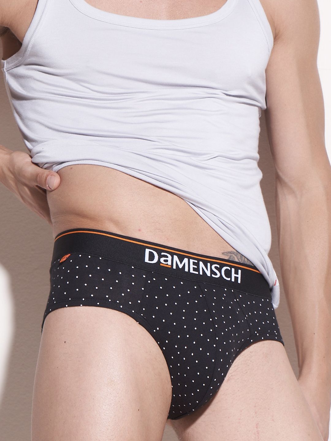 damensch Deo-Cotton Anti-Bacterial Black Printed Men Brief-picture-30