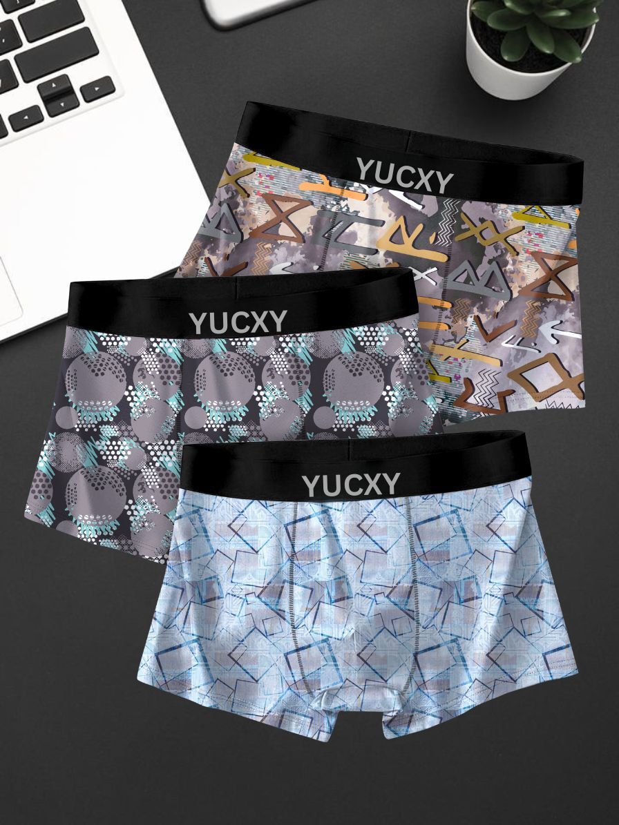 yucxy Pack of 3 Printed Men Trunk-picture-29