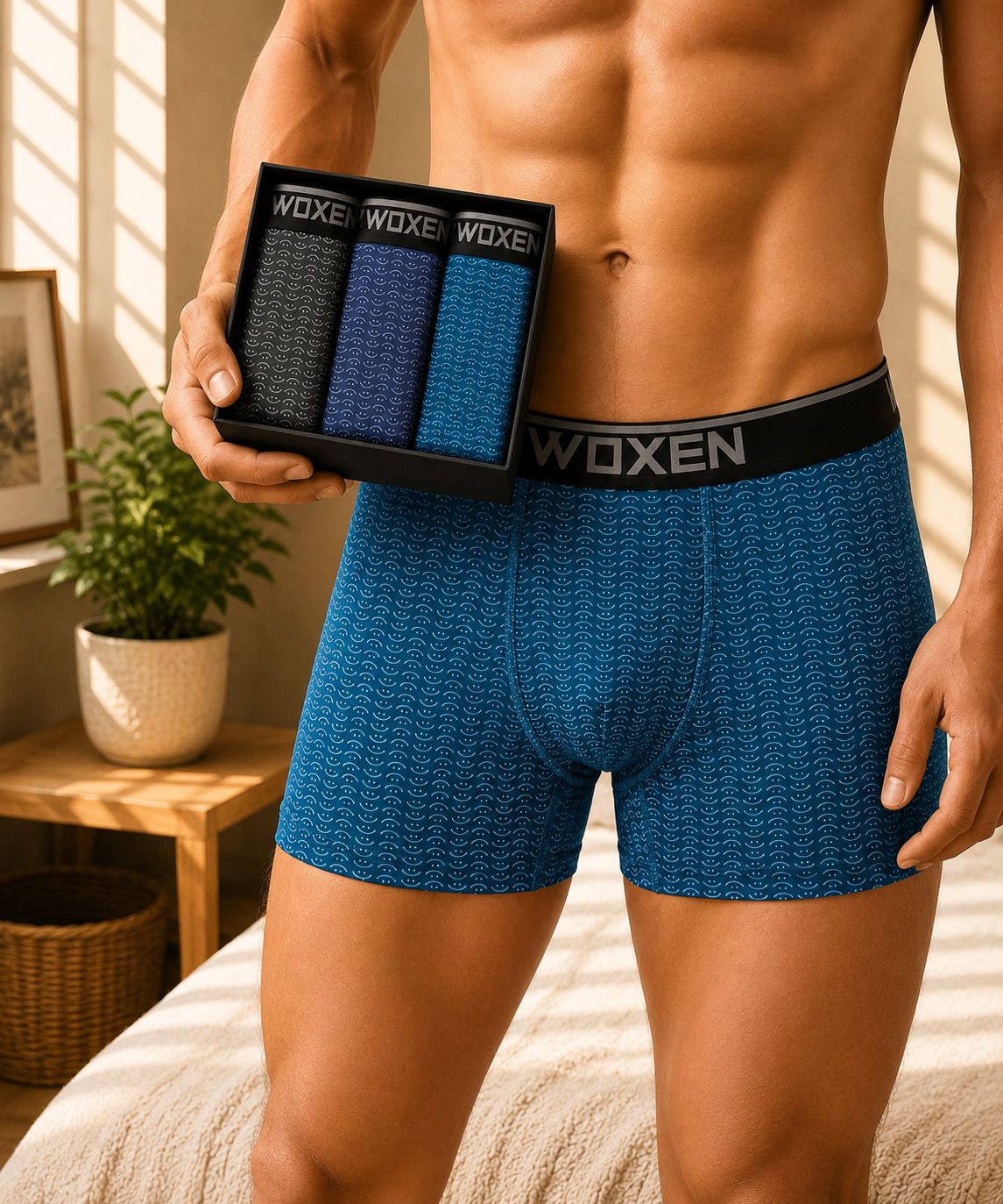 Pack of 3 Graphic Print Men Trunk-image-1