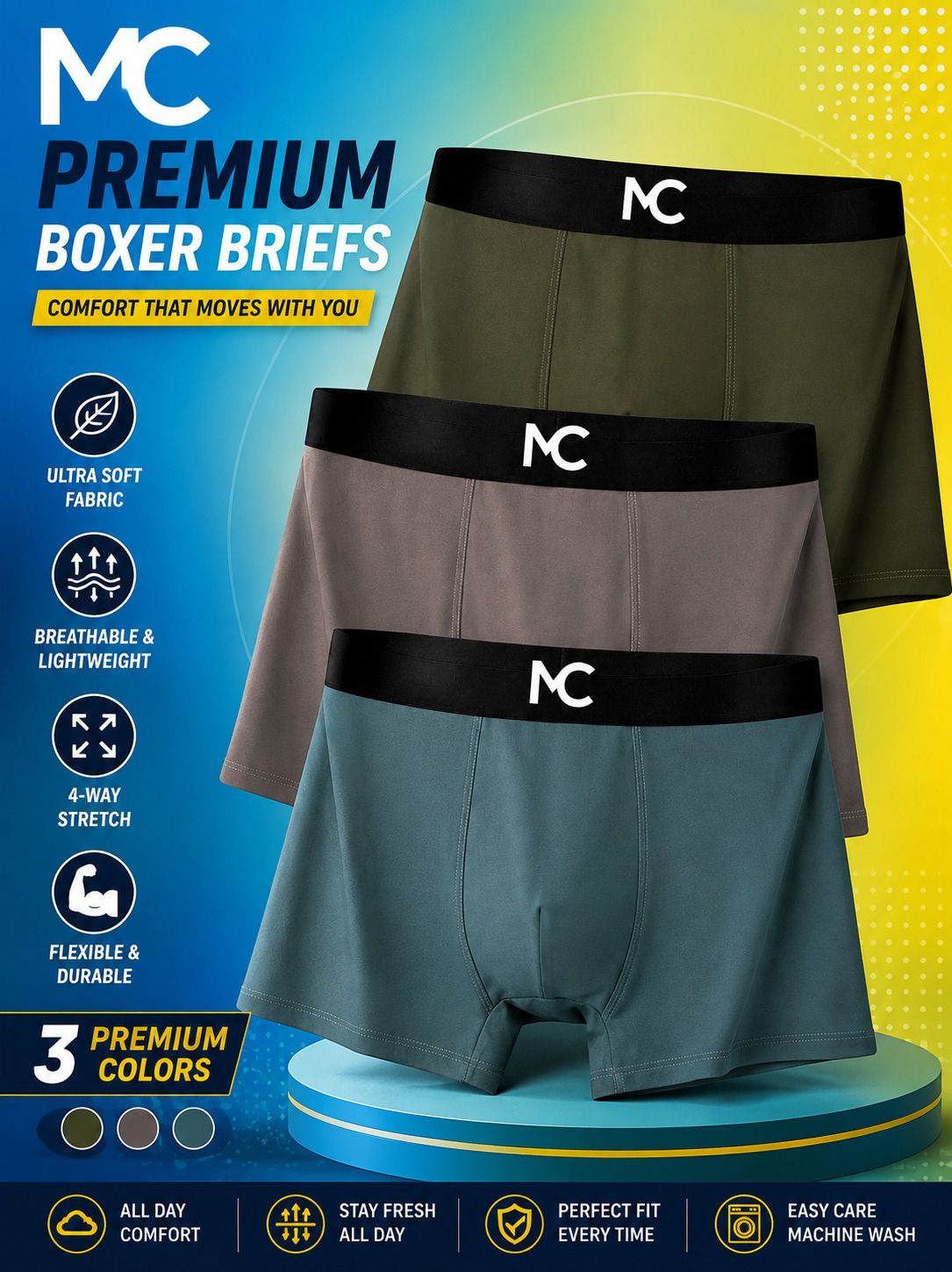 mokichi Pack of 3 Solid Men Brief-picture-39
