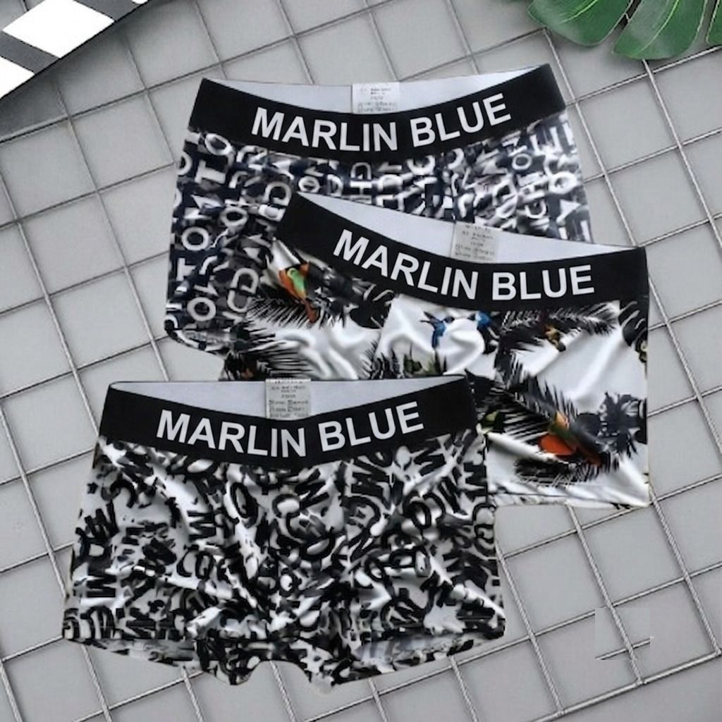 marlin blue Pack of 3 Camouflage, Floral Print, Printed, Graphic Print Men Brief-picture-46
