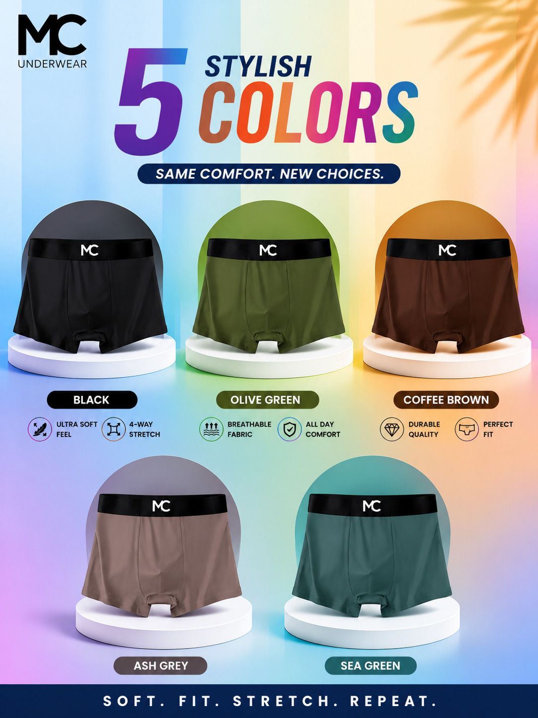 mokichi Pack of 5 Solid Men Brief-picture-46