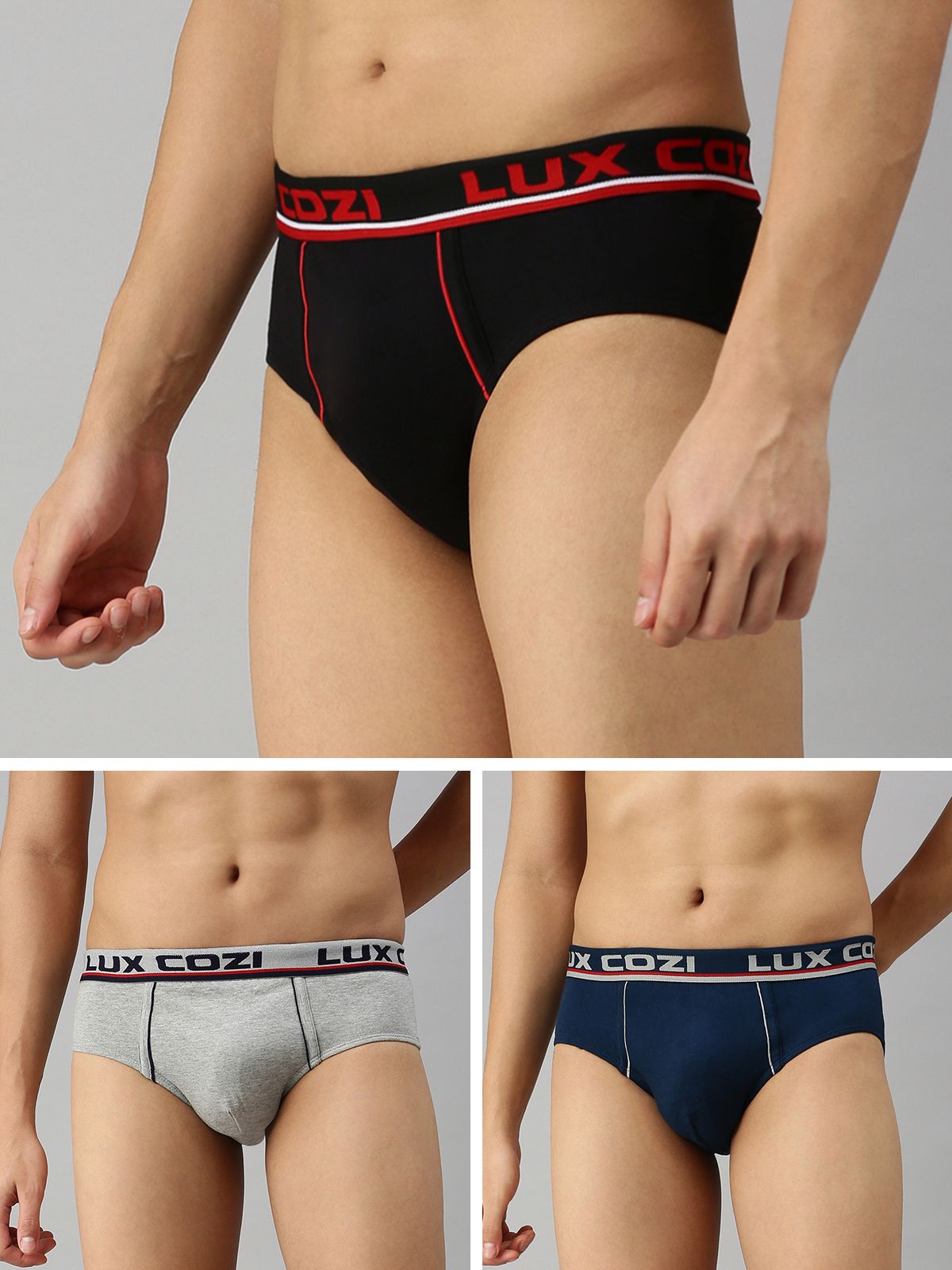 lux cozi Pack of 3 Solid Men Brief-picture-16