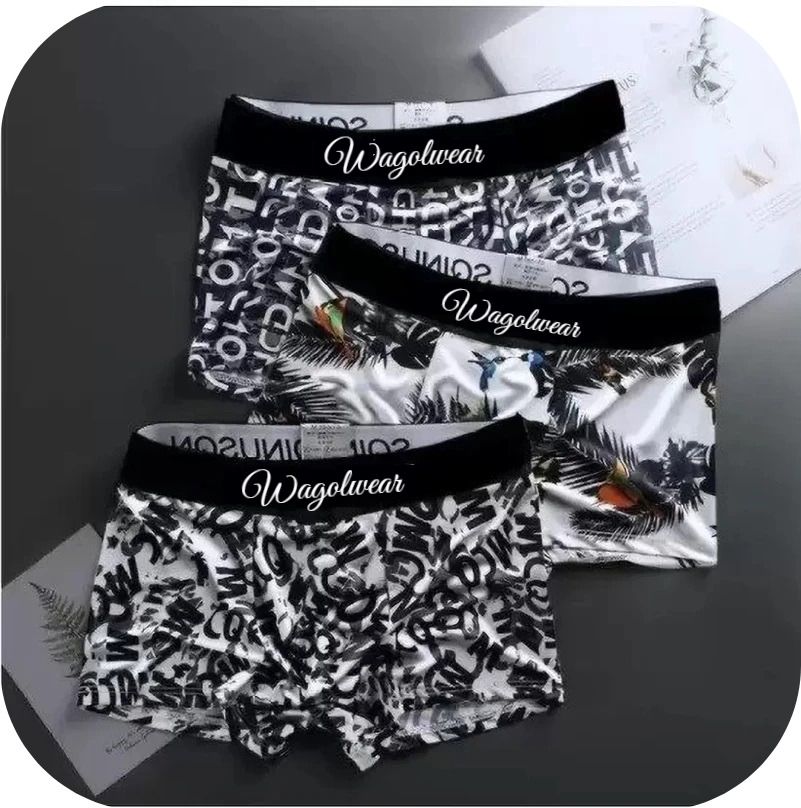 wagolwear Pack of 3 Camouflage, Checkered, Floral Print, Colorblock, Graphic Print Men Trunk-picture-33