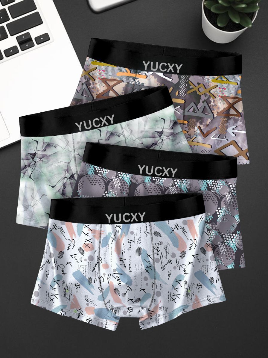 yucxy Pack of 4 Printed Men Trunk-picture-31