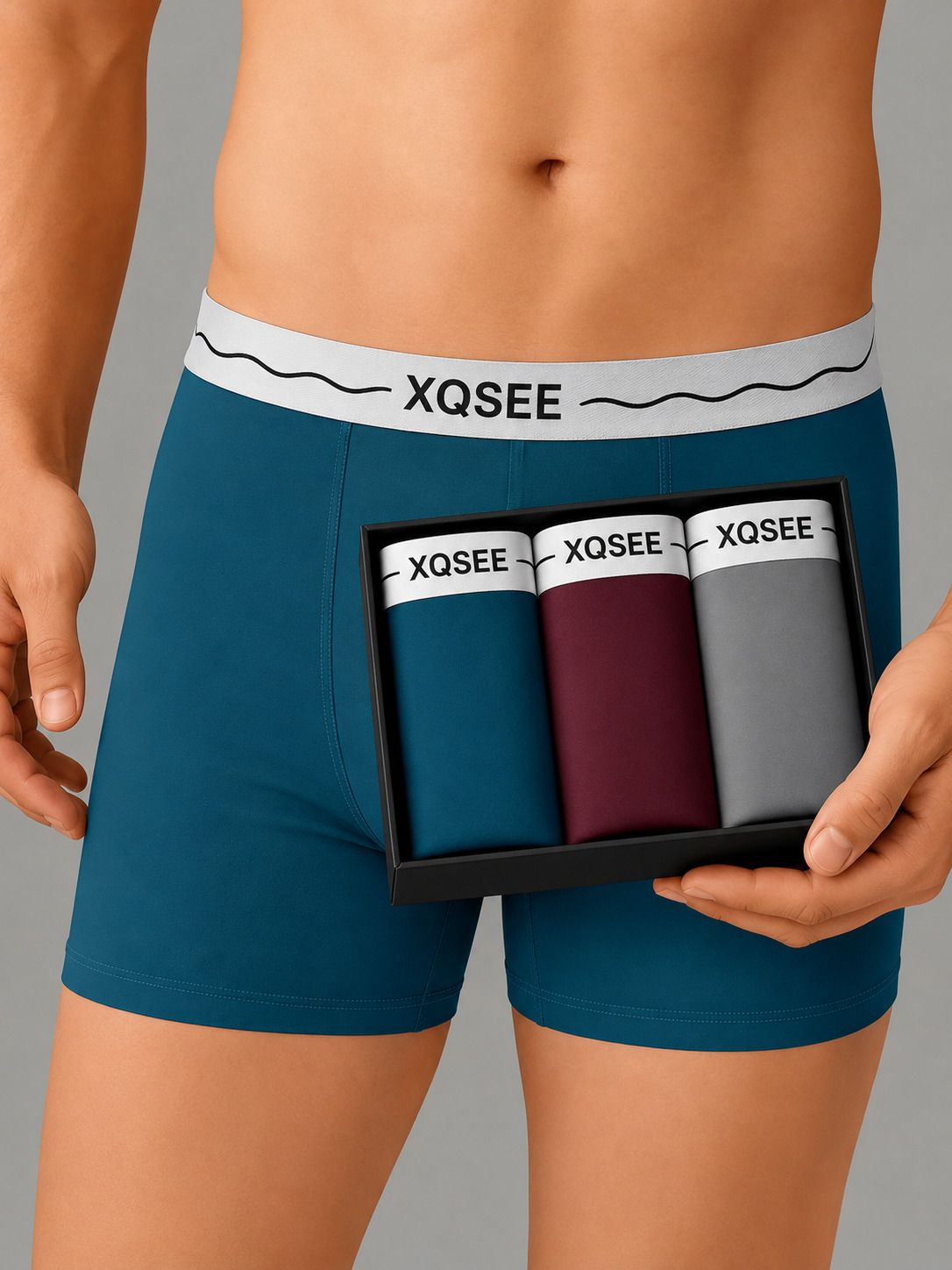 xqsee Pack of 3 Solid Men Trunk-picture-6