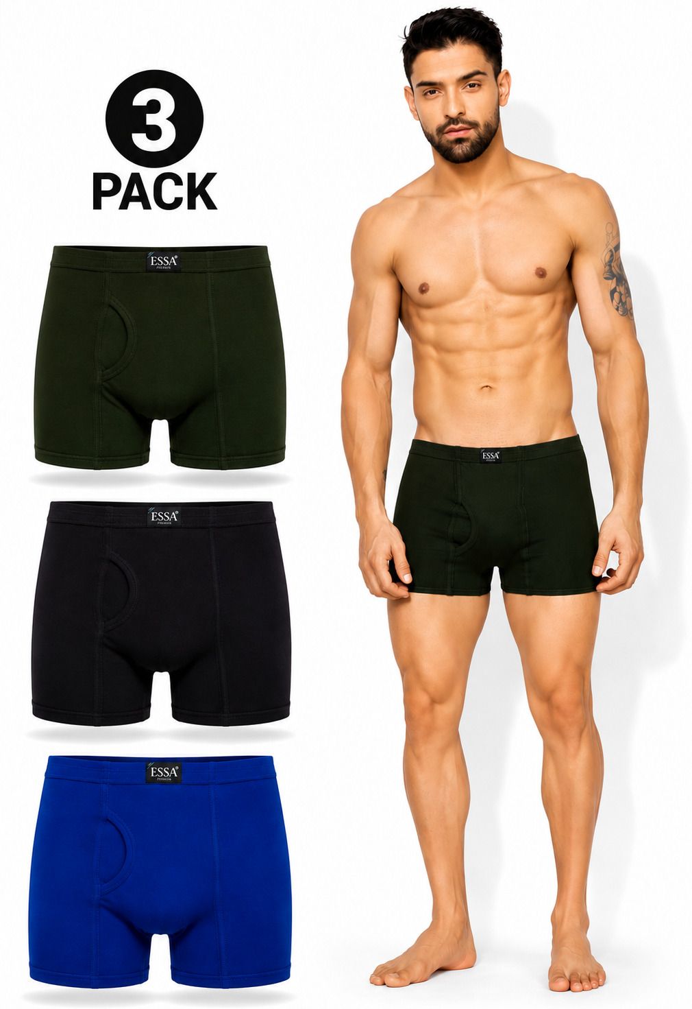 essa Pack of 3 Solid Men Trunk-picture-23