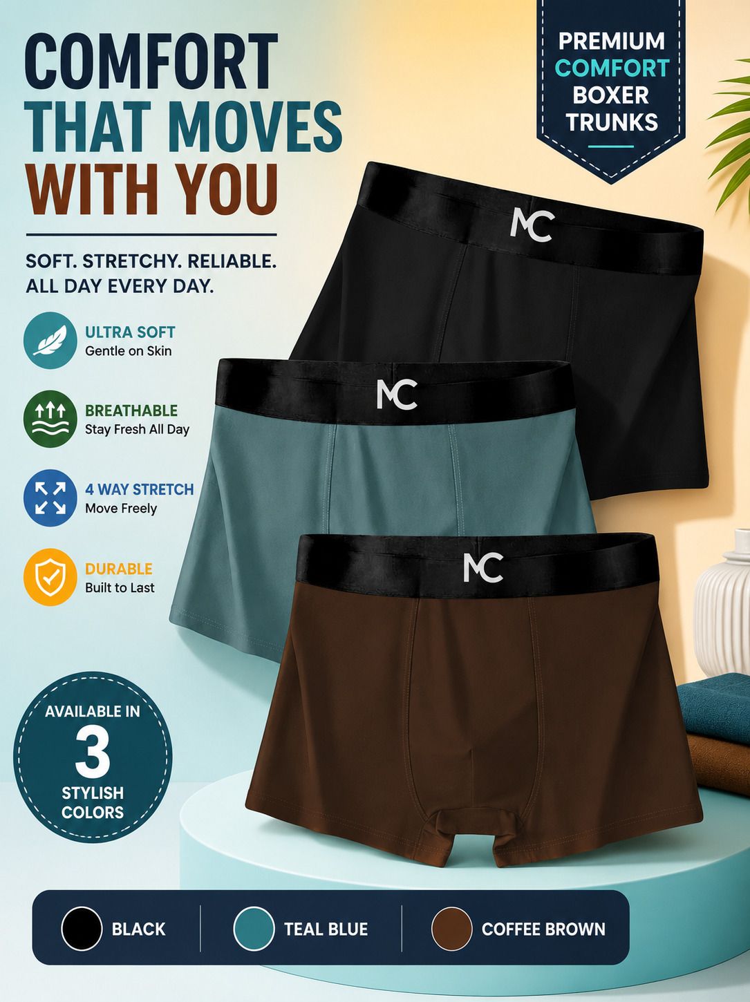 mokichi Pack of 3 Solid Men Brief-picture-41